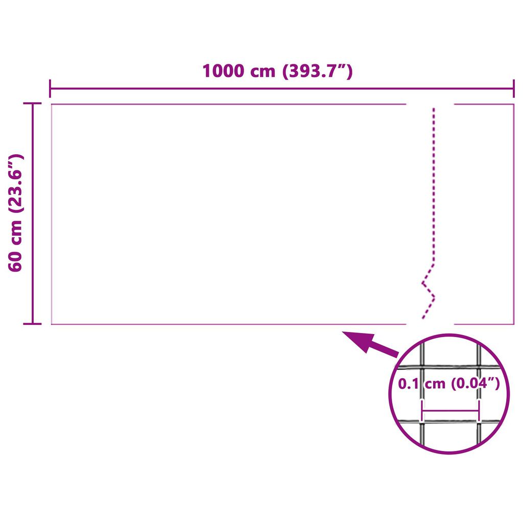 vidaXL Δίχτυ Κουνουπιών Άσπρο 60x1000 εκ Υαλοβάμβακας