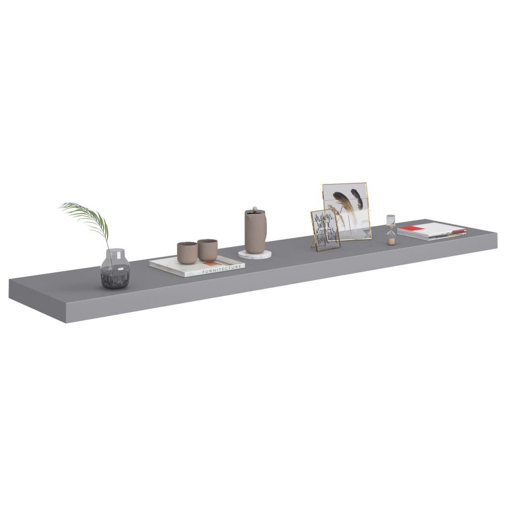 vidaXL Ράφια Τοίχου 4 τεμ. Γκρι 120x23,5x3,8 εκ. MDF