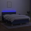 vidaXL &Kappa;&rho;&epsilon;&beta;ά&tau;&iota; Boxspring &mu;&epsilon; &Sigma;&tau;&rho;ώ&mu;&alpha; & LED &Mu;&pi;&lambda;&epsilon; 140x190 &epsilon;&kappa;. &Upsilon;&phi;&alpha;&sigma;&mu;ά&tau;&iota;&nu;&omicron;