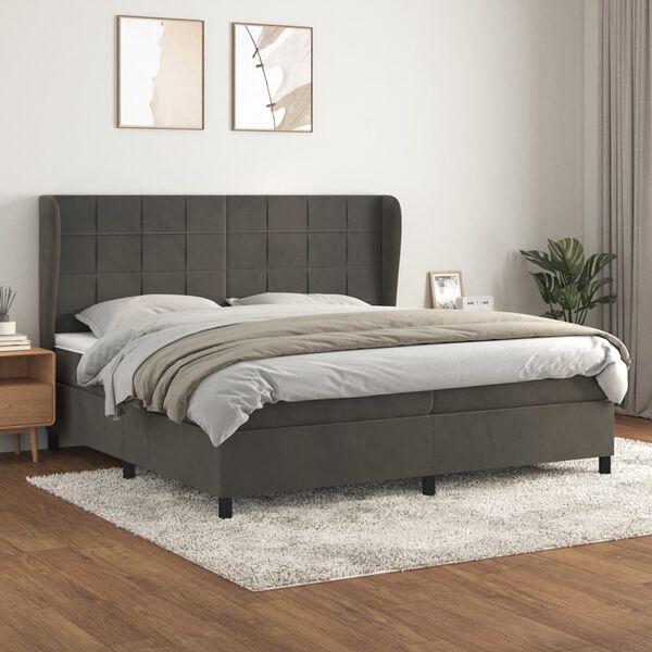 vidaXL &Kappa;&rho;&epsilon;&beta;ά&tau;&iota; Boxspring &mu;&epsilon; &Sigma;&tau;&rho;ώ&mu;&alpha; &Sigma;&kappa;&omicron;ύ&rho;&omicron; &Gamma;&kappa;&rho;&iota; 200x200 &epsilon;&kappa;. &Beta;&epsilon;&lambda;&omicron;ύ&delta;&iota;&nu;&omicron;