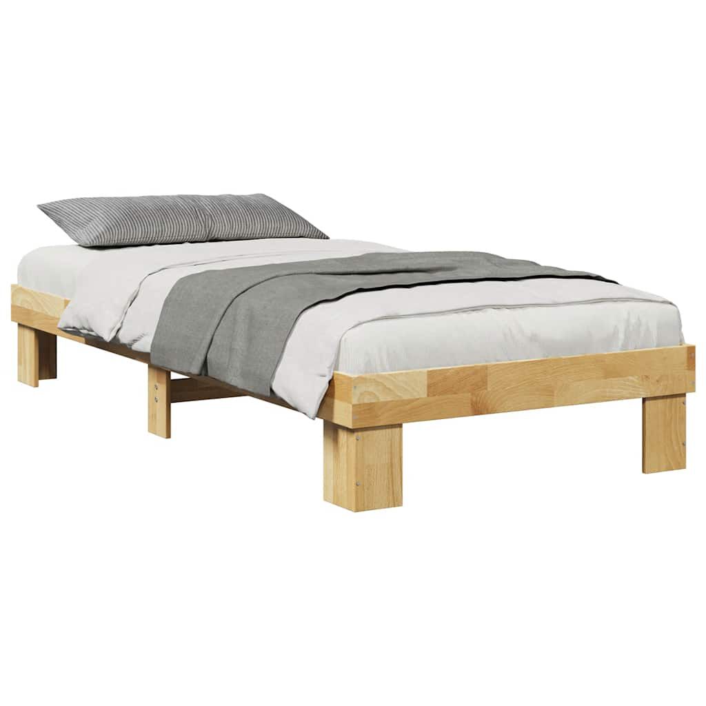 Πλαίσιο κρεβατιού vidaXL χωρίς στρώμα 75x190 cm μασίφ ξύλο δρυς