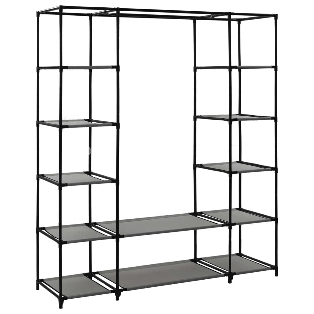 vidaXL Ντουλάπα με Ράφια / Σωλήνες Γκρι 150x45x176 εκ. Υφασμάτινη