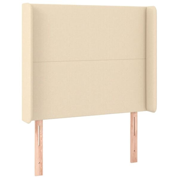 vidaXL Κεφαλάρι με Πτερύγια Κρεμ 83x16x118/128 εκ. Υφασμάτινο
