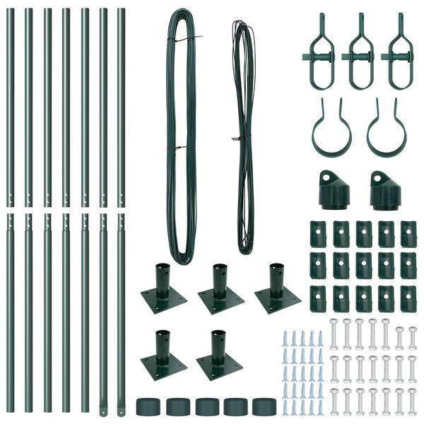 vidaXL Πό posts φράχτη 7 pcs Πράσινο Ø32mm 160 εκ