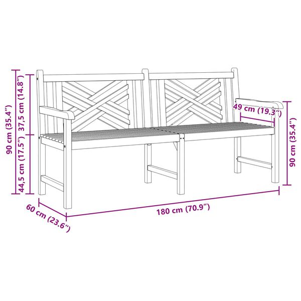 vidaXL Παγκάκι κήπου Καφέ 228 x 60 x 90 εκ Μασίφ ξύλο teak