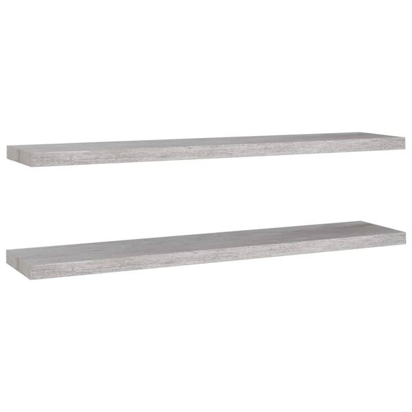 vidaXL Ράφια Τοίχου 2 τεμ. Γκρι Σκυροδέματος 120x23,5x3,8 εκ. MDF
