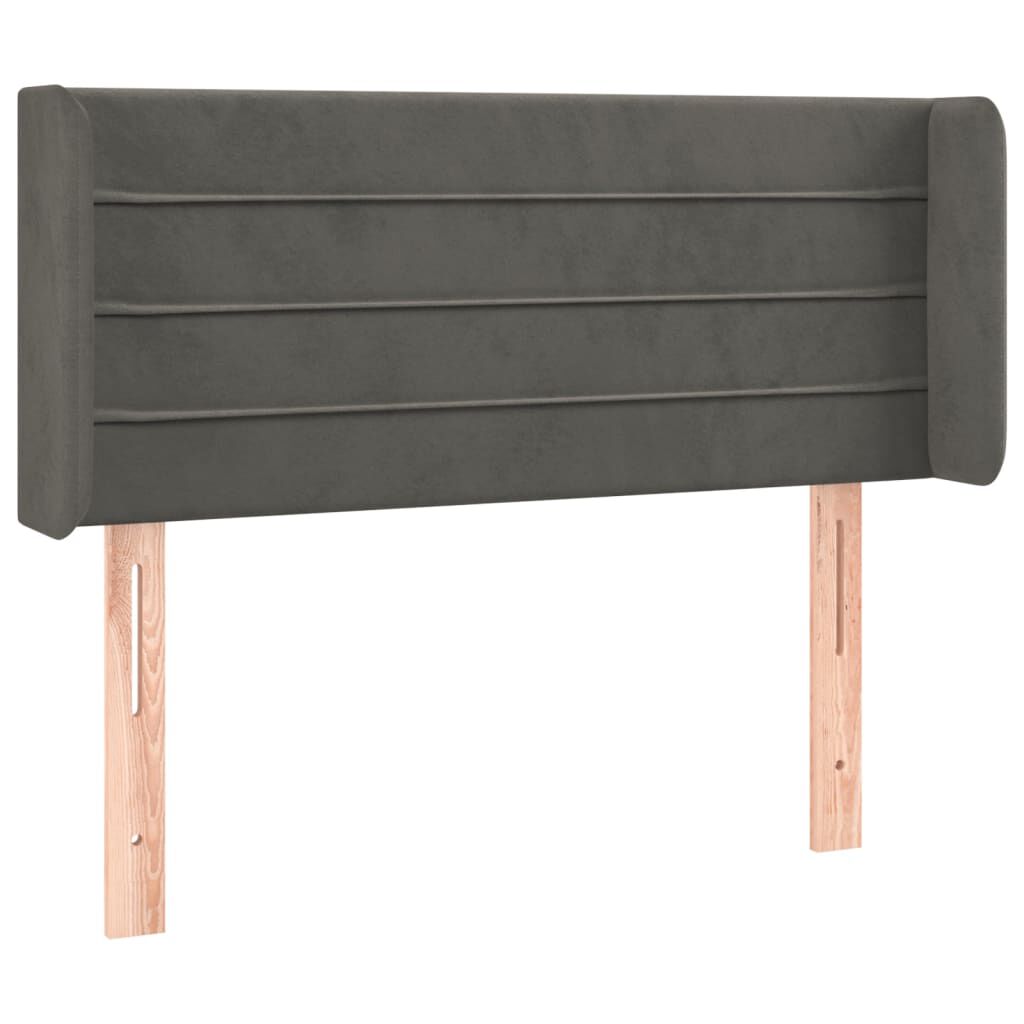 vidaXL Κεφαλάρι με Πτερύγια Σκούρο Γκρι 103x16x78/88 εκ. Βελούδινο