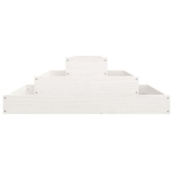 vidaXL Ζαρντινιέρα Λευκή 80 x 80 x 27 εκ. από Μασίφ Ξύλο Πεύκου