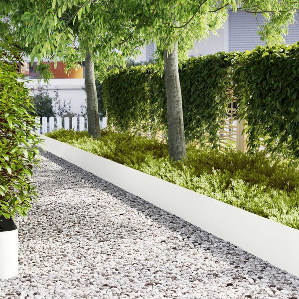 vidaXL Περιθώρια Γκαζόν 10 τεμ Λευκό 100x0.5x30 εκ Πλαστικό