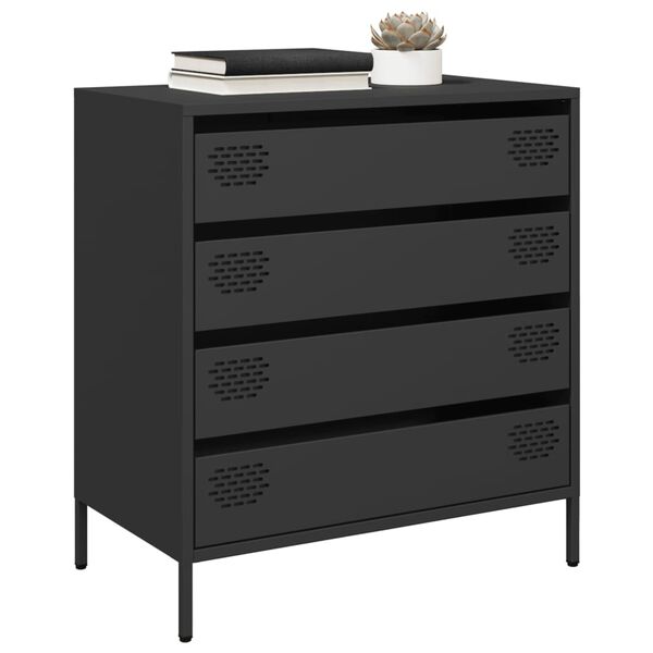 vidaXL Ντουλάπι Μαύρο 68x39x73,5 εκ. από Χάλυβα Ψυχρής Έλασης