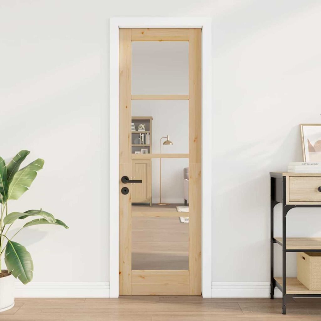 vidaXL Εσωτερική Πόρτα με Γυαλί ORKDAL Καφέ 61 x 198.5 εκ.