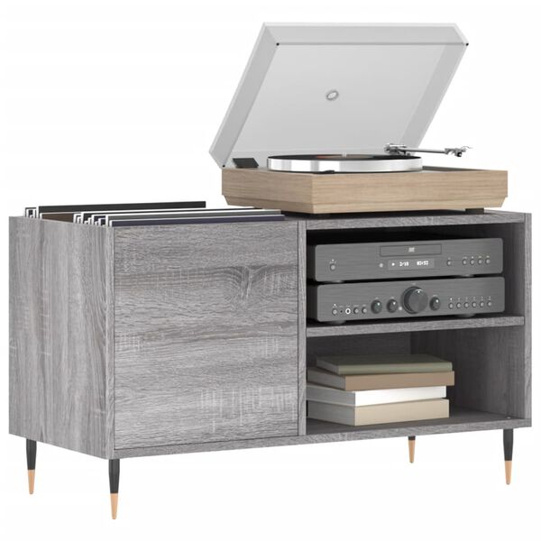 vidaXL Δισκοθήκη Γκρι Sonoma 85 x 38 x 48 εκ. από Επεξεργασμένο Ξύλο