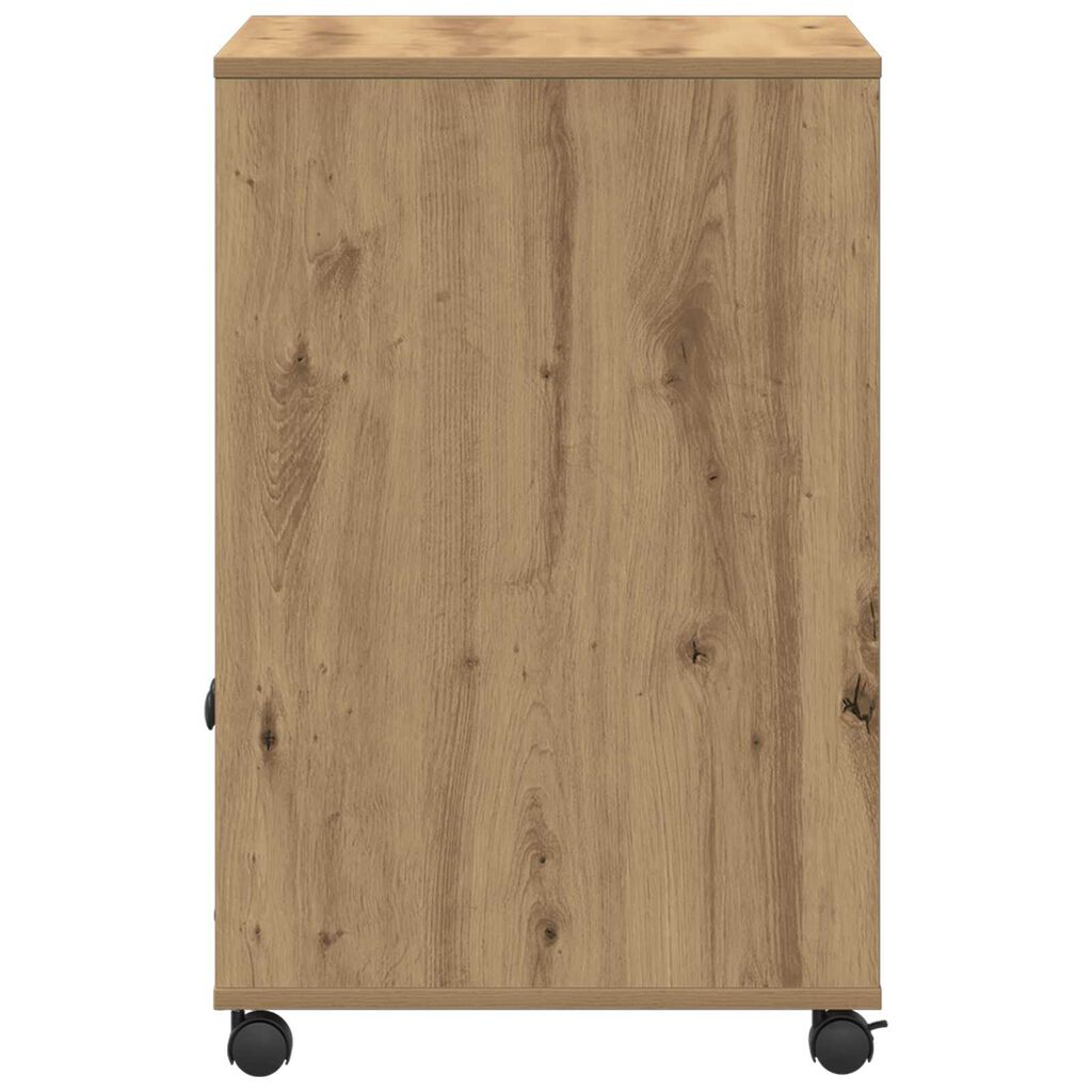 vidaXL Στάντ εκτυπωτή με ρόδες Artisan Oak 60x48x74 εκ.