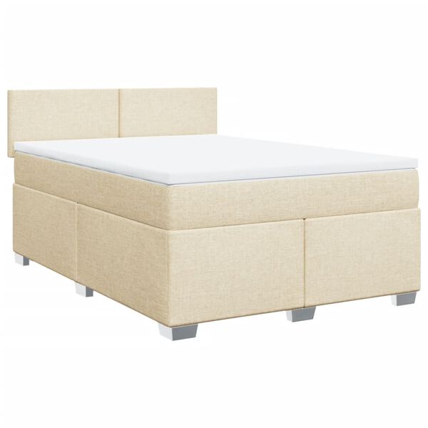 vidaXL &Kappa;&rho;&epsilon;&beta;ά&tau;&iota; Boxspring &mu;&epsilon; &Sigma;&tau;&rho;ώ&mu;&alpha; &Kappa;&rho;&epsilon;&mu; 160x200 &epsilon;&kappa;. &Upsilon;&phi;&alpha;&sigma;&mu;ά&tau;&iota;&nu;&omicron;