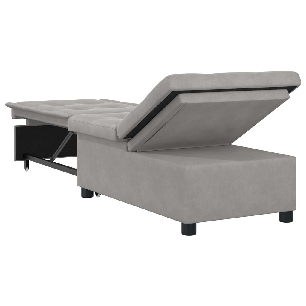 vidaXL Κρεβάτι καναπές Ανοιχτό γκρι 67 x 194 x 82 εκ Υφασμά Μικροΐνας