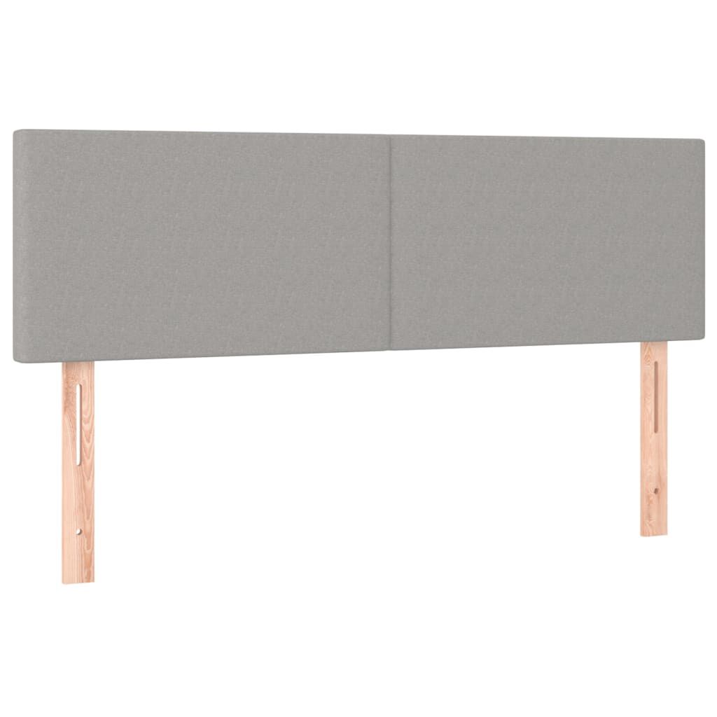 vidaXL Κρεβάτι Boxspring με Στρώμα & LED Αν.Γκρι 140x190εκ. Υφασμάτινο