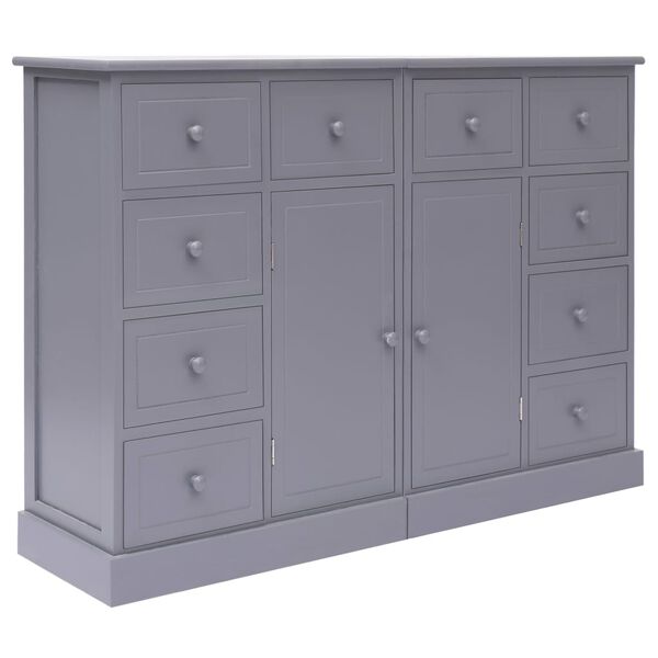 vidaXL Ντουλάπι με 10 Συρτάρια Γκρι 113 x 30 x 79 εκ. από Ξύλο