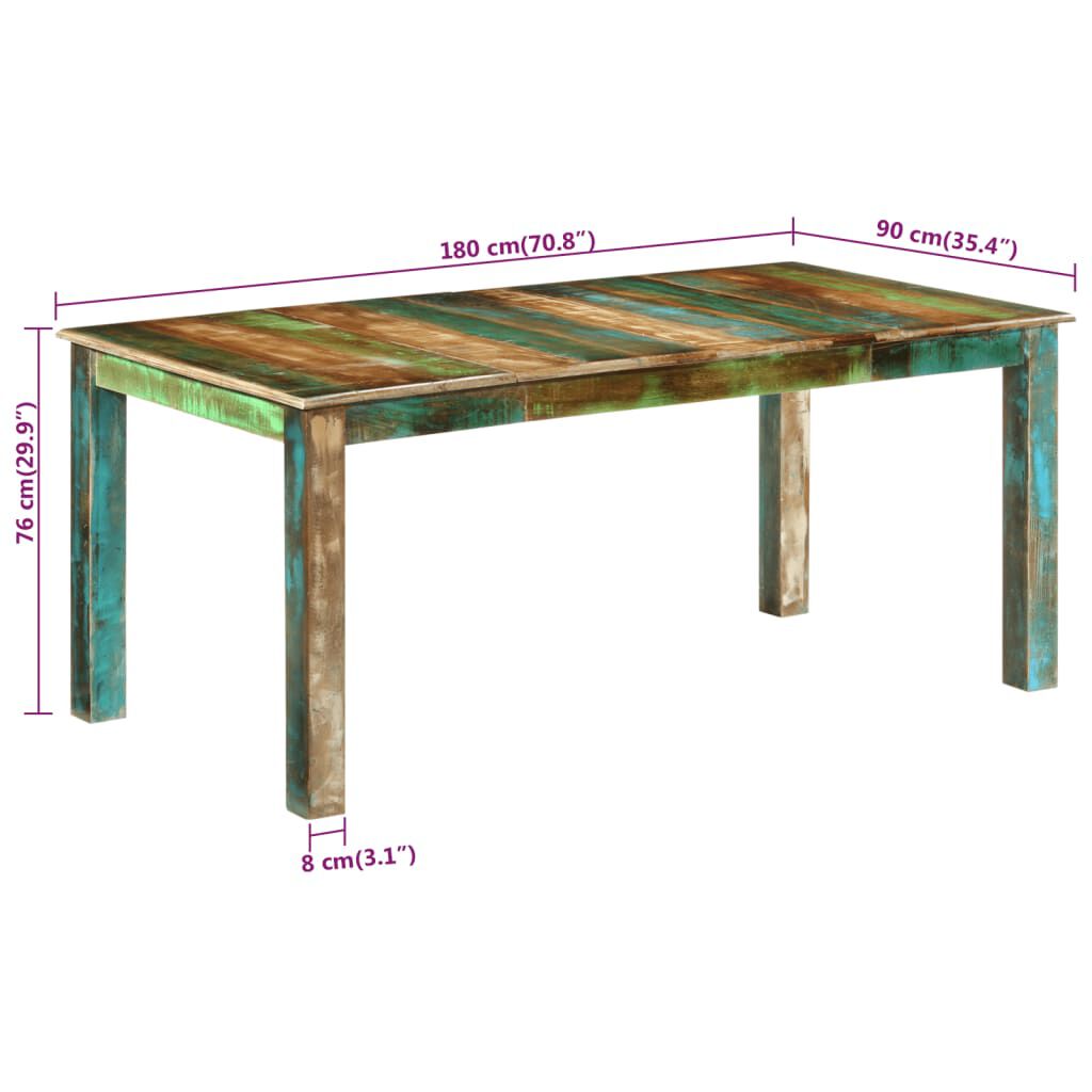 vidaXL Τραπεζαρία 180 x 90 x 76 εκ. από Μασίφ Ανακυκλωμένο Ξύλο