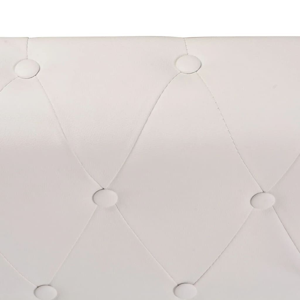 vidaXL Καναπές Γωνιακός 5θέσιος Chesterfield Λευκός Συνθετικό Δέρμα