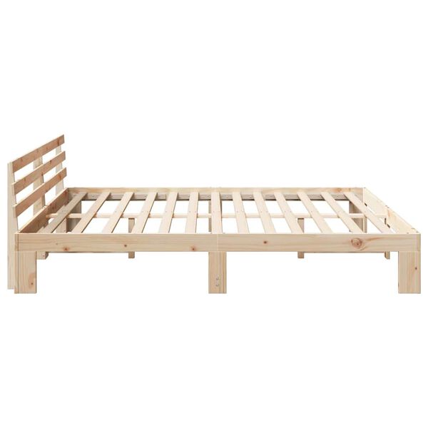 vidaXL Σκελετός Κρεβατιού Καφέ 200 x 200 cm Μασίφ ξύλο πεύκου