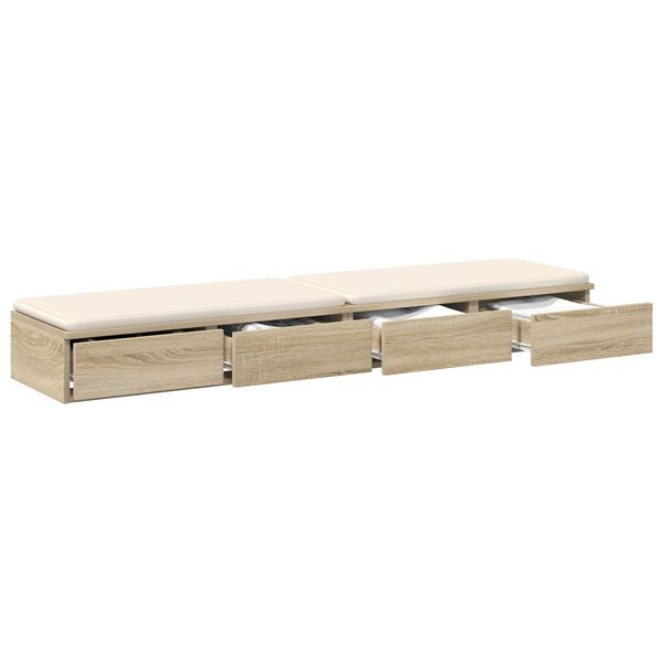 vidaXL Συρτάρια κρεβατιού με συρτάρι Sonoma Δρυς 160 x 36.5 x 16.5 εκ