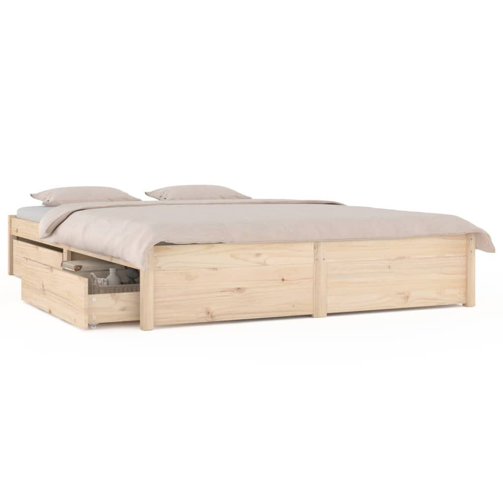 vidaXL Πλαίσιο Κρεβατιού Συρτάρια 180 x 200 εκ Super King Size