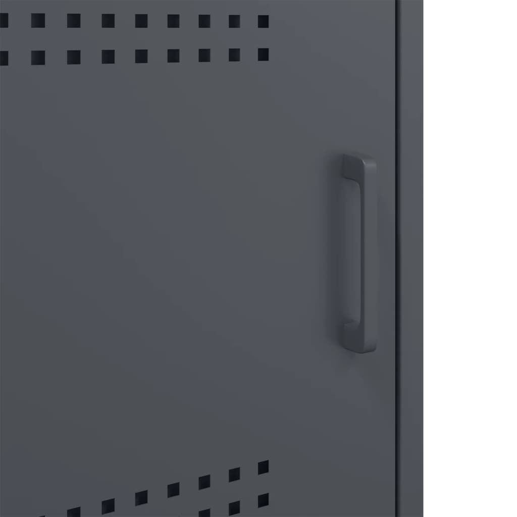 vidaXL Κομοδίνο Ανθρακί 36x39x68 εκ. από Χάλυβα