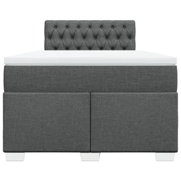 vidaXL Κρεβάτι Boxspring με Στρώμα Σκούρο Γκρι 120x200 εκ. Υφασμάτινο