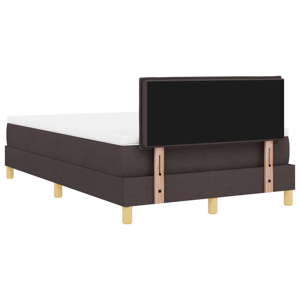 vidaXL Box Spring Κρεβάτι Σκούρο καφέ Ξύλο 120 x 200 cm Ανθεκτικό