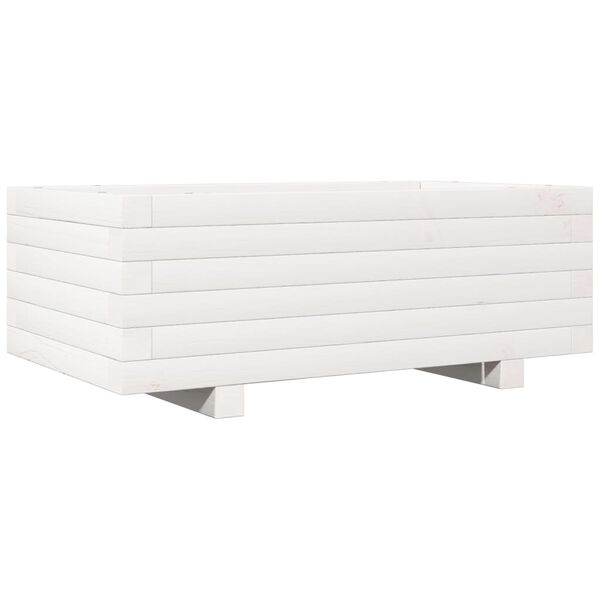 vidaXL Ζαρντινιέρα Κήπου Λευκή 70x40x26,5 εκ. από Μασίφ Ξύλο Πεύκου