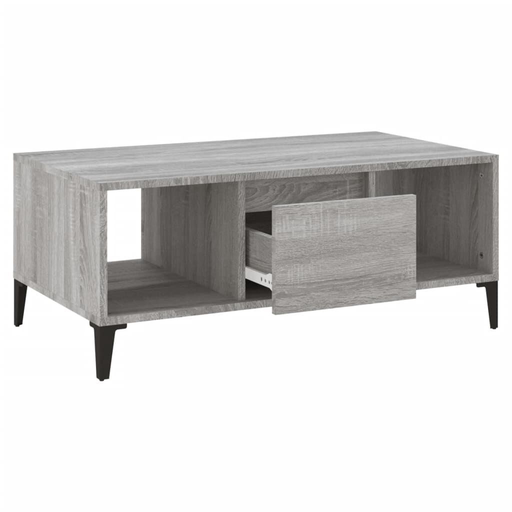 vidaXL Τραπεζάκι Σαλονιού Γκρι Sonoma 90x50x36,5εκ. Επεξεργασμένο Ξύλο
