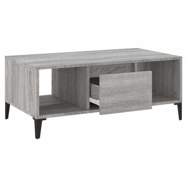 vidaXL Τραπεζάκι Σαλονιού Γκρι Sonoma 90x50x36,5εκ. Επεξεργασμένο Ξύλο