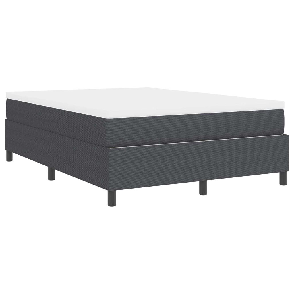 vidaXL Κρεβάτι Box Spring με Στρώμα σε Σκούρο Γκρι, 140x200 εκ., από βελουτέ ύφασμα.