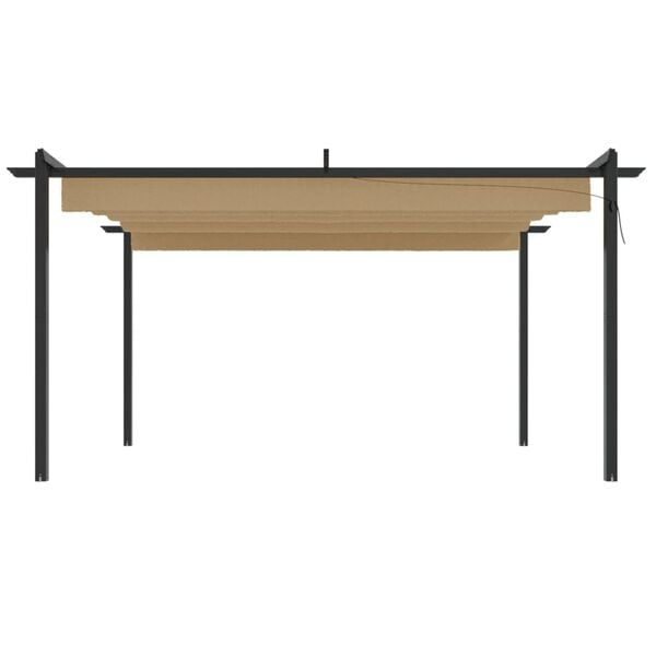 vidaXL Κιόσκι Κήπου με Πτυσσόμενη Οροφή Taupe 4 x 3 μ.