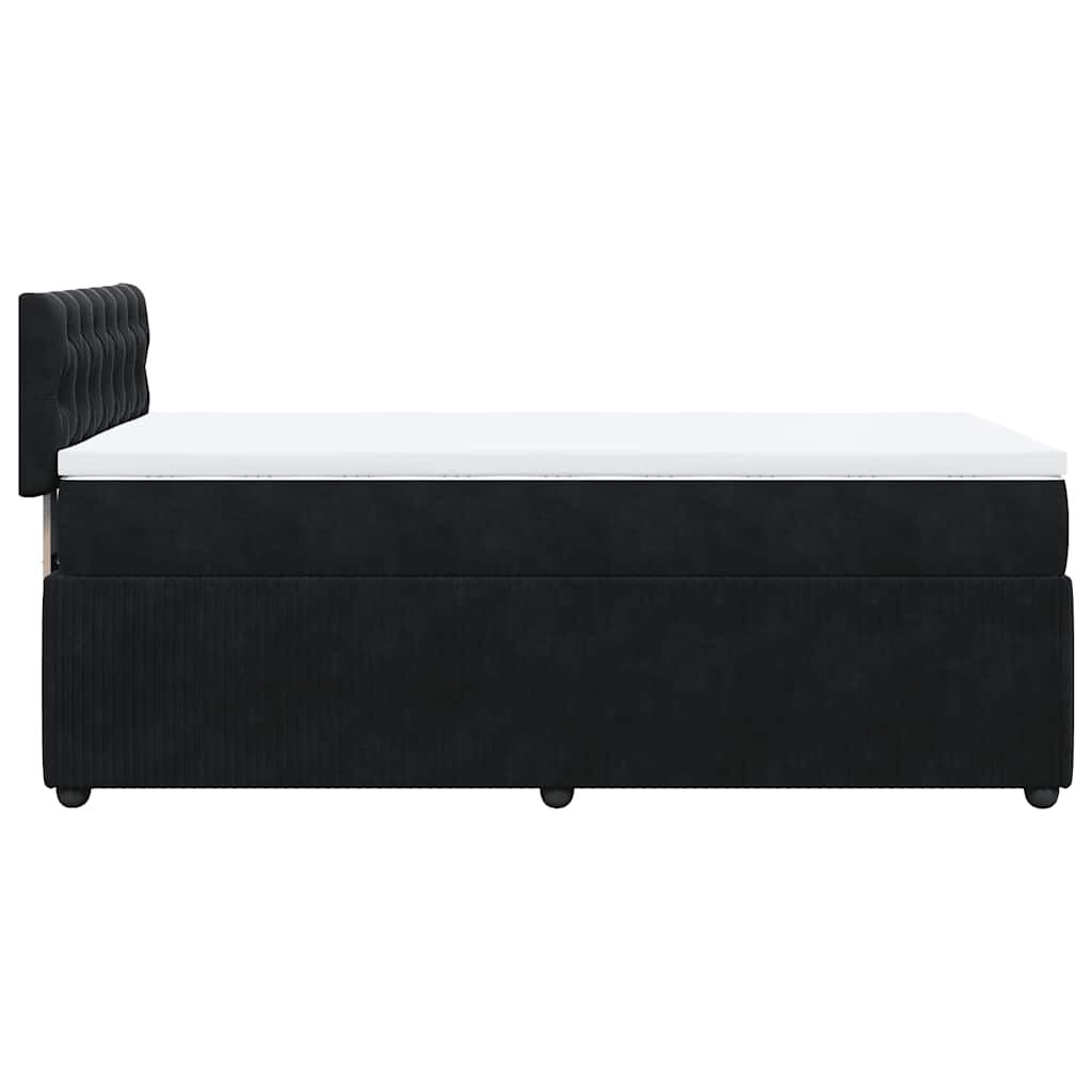 vidaXL Κρεβάτι Boxspring με Στρώμα Μαύρο 80 x 200 εκ. Βελούδινο