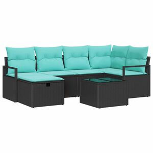 vidaXL &Sigma;&epsilon;&tau; &Kappa;&alpha;&nu;&alpha;&pi;έ &mu;&epsilon; &mu;&alpha;&xi;&iota;&lambda;ά&rho;&iota; 7 pcs &Mu;&alpha;ύ&rho;&omicron; &kappa;&alpha;&iota; &Tau;&upsilon;&rho;&kappa;&omicron;&upsilon;ά&zeta; &sigma;&upsilon;&nu;&theta;&epsilon;&tau;&iota;&kappa;ό &rho;&alpha;&tau;ά&nu;