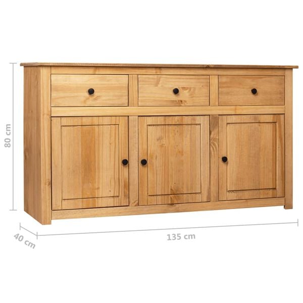 vidaXL Μπουφές 135 x 40 x 80 εκ. από Μασίφ Ξύλο Πεύκου Σειρά Panama