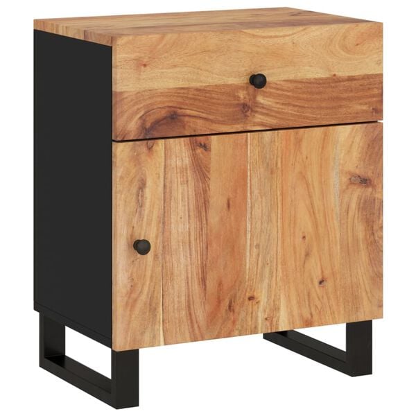 vidaXL Κομοδίνο 50 x 33 x 60 εκ. Μασίφ Ξύλο Ακακίας & Επεξεργ. Ξύλο