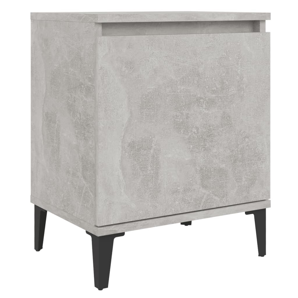 vidaXL Κομοδίνο Γκρι Σκυροδέματος 40 x 30 x 50 εκ. με Μεταλλικά Πόδια