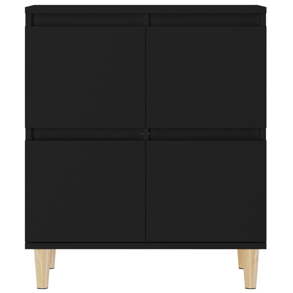 vidaXL Ντουλάπια 3 τεμ. Μαύρα 60x35x70 εκ. Επεξεργασμένο Ξύλο