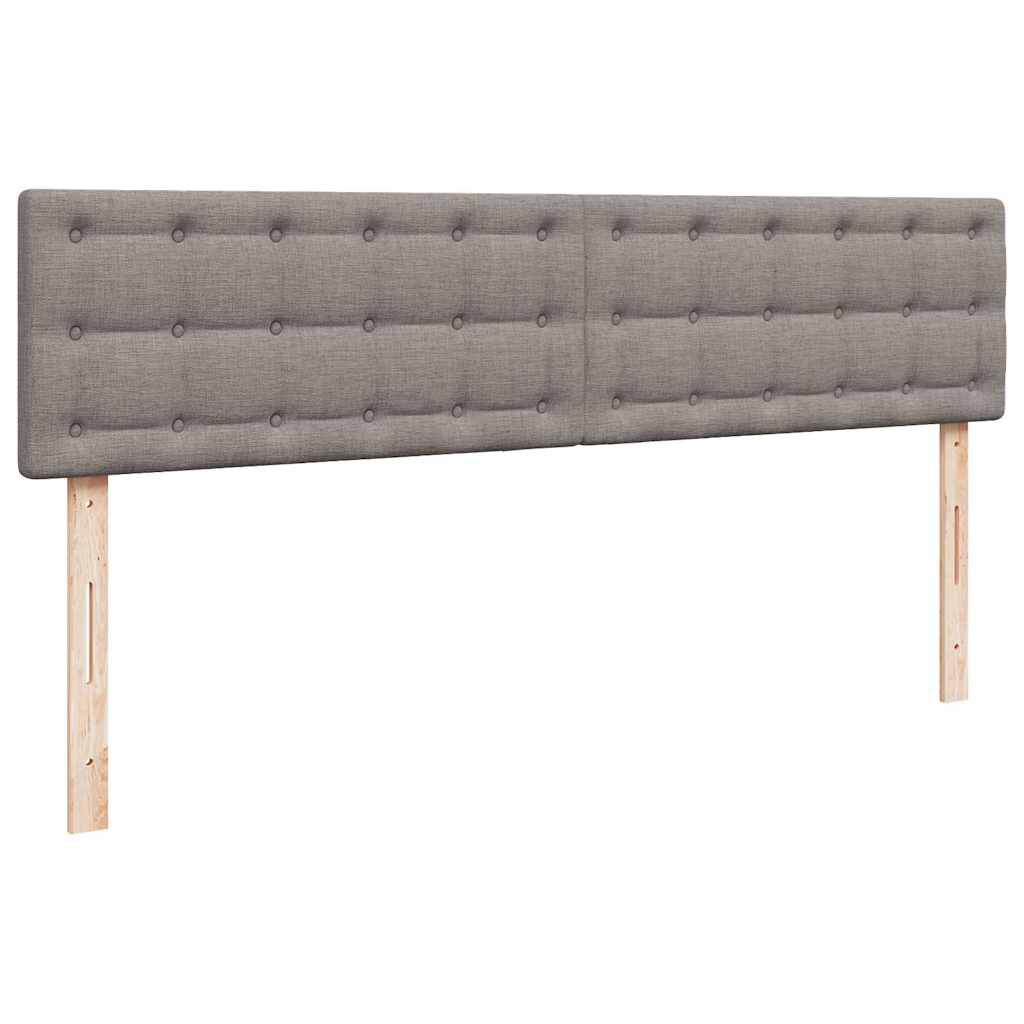 vidaXL Οθωμανικό κρεβάτι με στρώματα Taupe 200x200cm ύφασμα