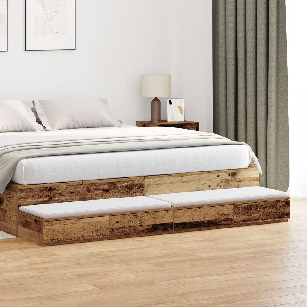 vidaXL Συρτάρια Κρεβατιού από Παλιό Ξύλο 180x36,5x16,5 εκ. Φτιαγμένα από Ξύλο