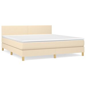 vidaXL &Kappa;&rho;&epsilon;&beta;ά&tau;&iota; Boxspring &mu;&epsilon; &Sigma;&tau;&rho;ώ&mu;&alpha; &Kappa;&rho;&epsilon;&mu; 160x200 &epsilon;&kappa;. &Upsilon;&phi;&alpha;&sigma;&mu;ά&tau;&iota;&nu;&omicron;