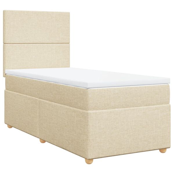 vidaXL &Kappa;&rho;&epsilon;&beta;ά&tau;&iota; Boxspring &mu;&epsilon; &Sigma;&tau;&rho;ώ&mu;&alpha; &Kappa;&rho;&epsilon;&mu; 80 x 200 &epsilon;&kappa;. &Upsilon;&phi;&alpha;&sigma;&mu;ά&tau;&iota;&nu;&omicron;