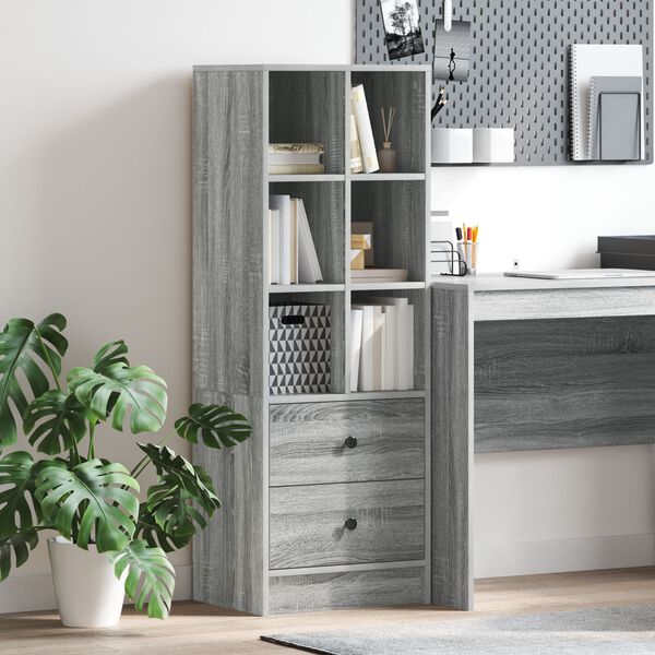 vidaXL Highboard Γκρι sonoma 45.5 x 34 x 127 εκ Επεξεργασμένο ξύλο