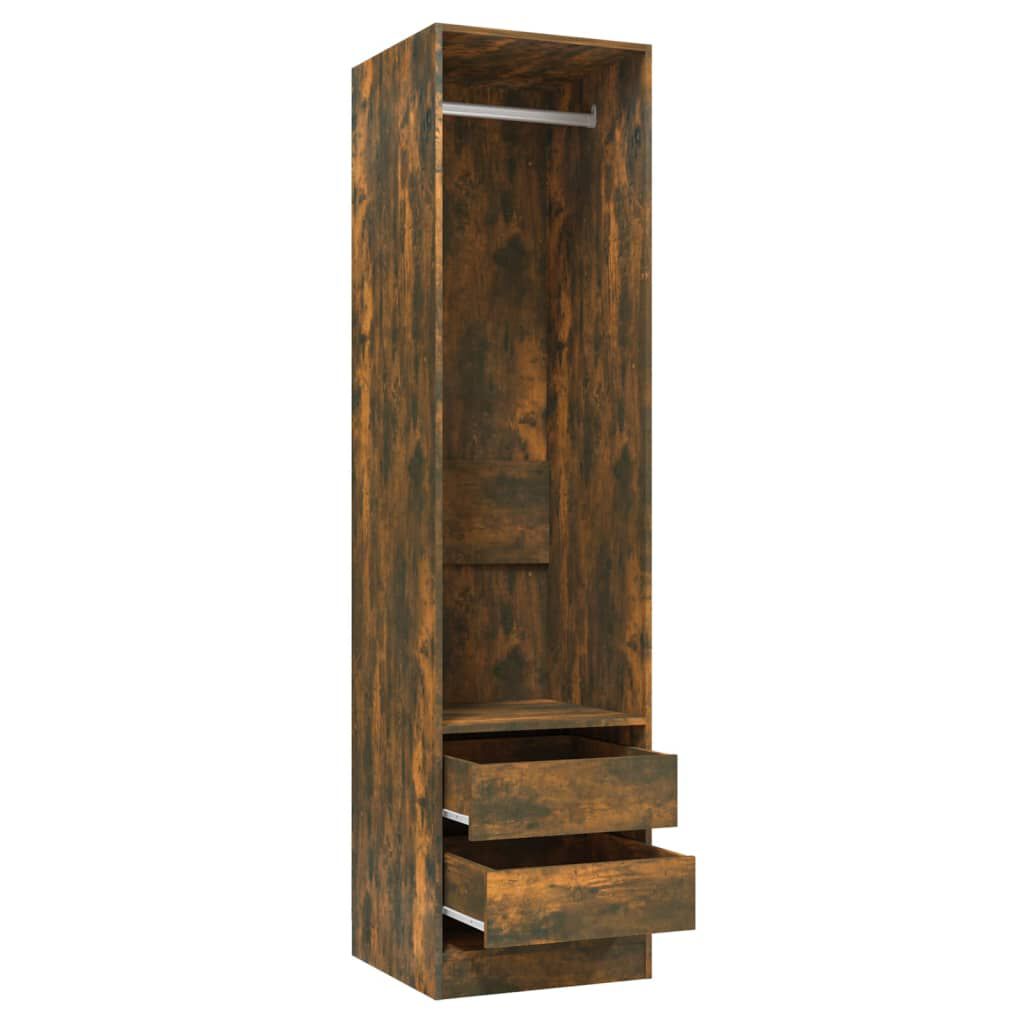 vidaXL Ντουλάπα με Συρτάρια Καπνιστή Δρυς 50x50x200 εκ. Επεξεργ. Ξύλο
