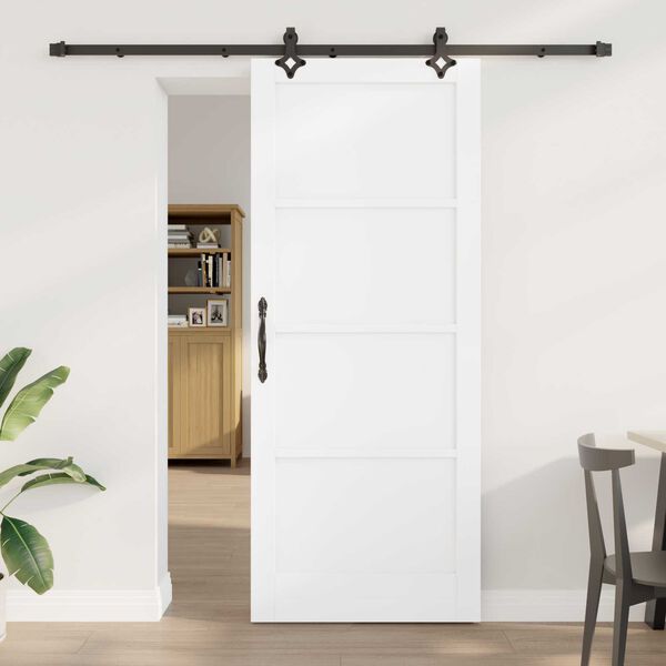 vidaXL Σετ Συρόμενης Πόρτας ORKDAL Λευκό και μαύρο 86 x 211 cm