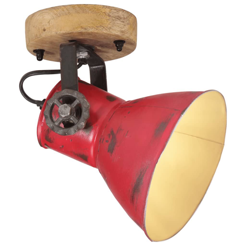 vidaXL Φωτιστικό Τοίχου 25 W Αντικέ Κόκκινο 11,5x11,5x25 εκ. Ε27