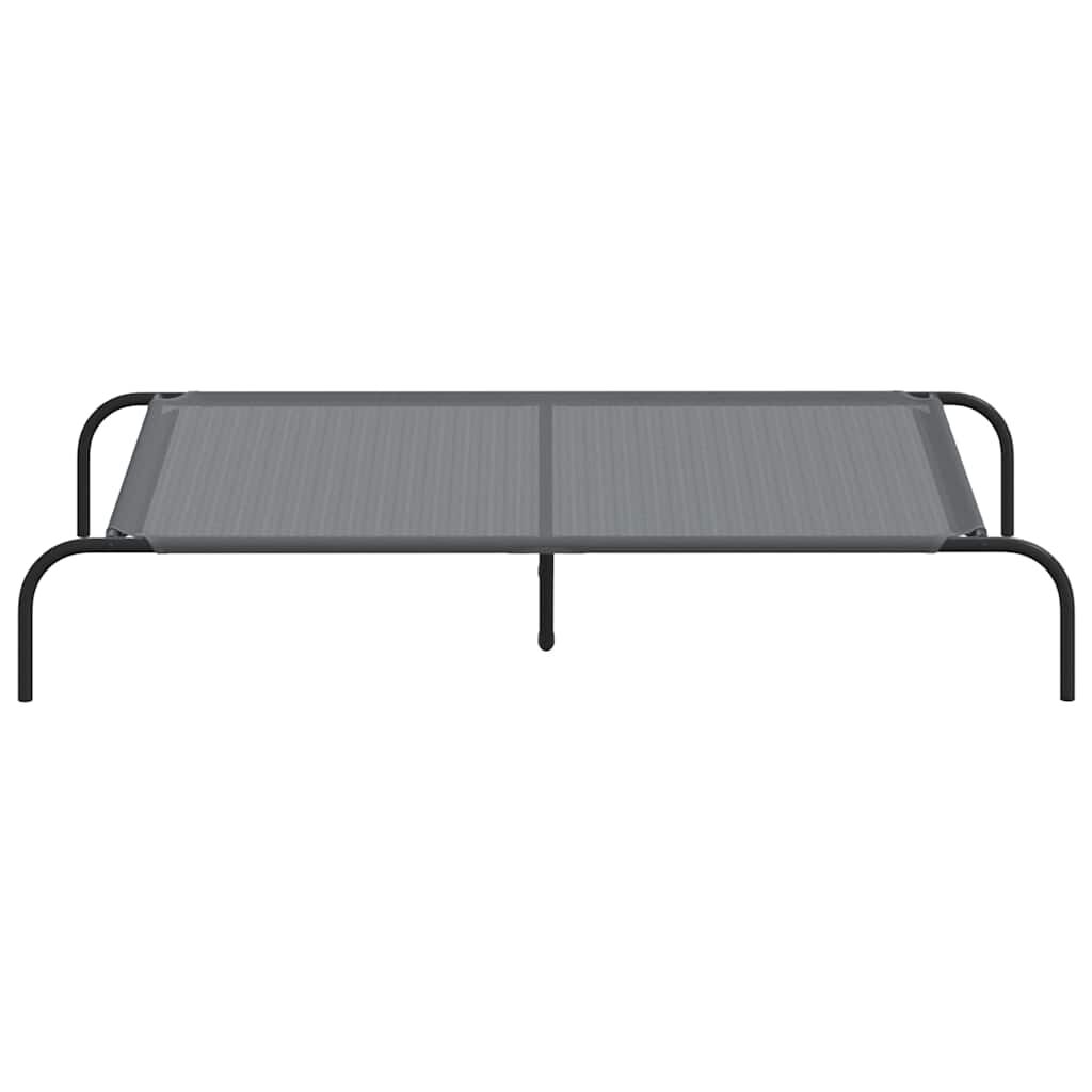 vidaXL Ανυψωμένο κρεβάτι σκύλου γκρι 130x80x20 cm Textilene και χάλυβα