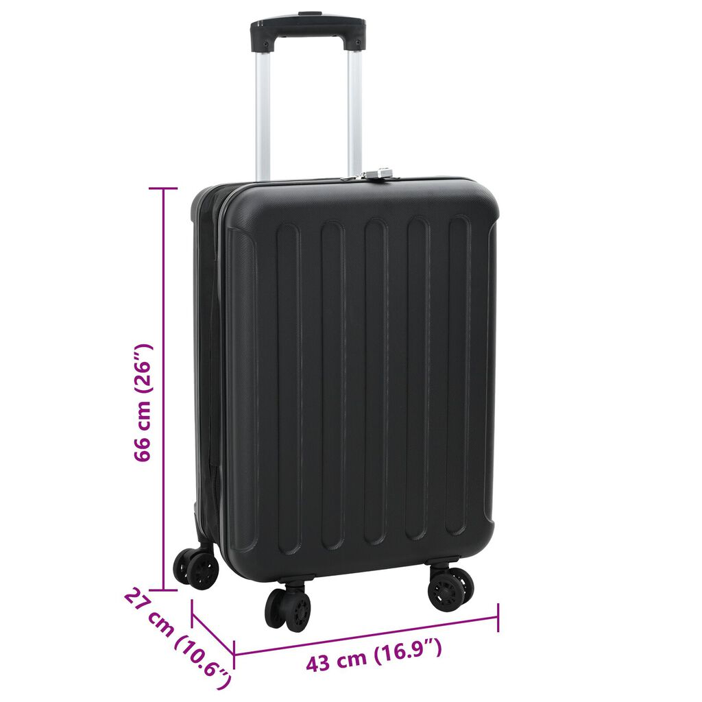 vidaXL Αναδιπλούμενη Βαλβίδα Σκληρού Κελύφους 24' Μαύρη 43x27x66 εκ ABS